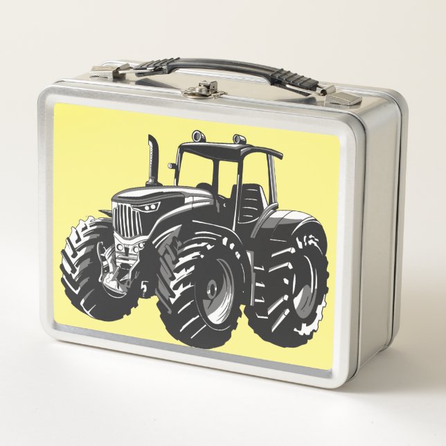 Farm Tractor Perfect Farmer's Machine Design Metal Lunch Box (Front)