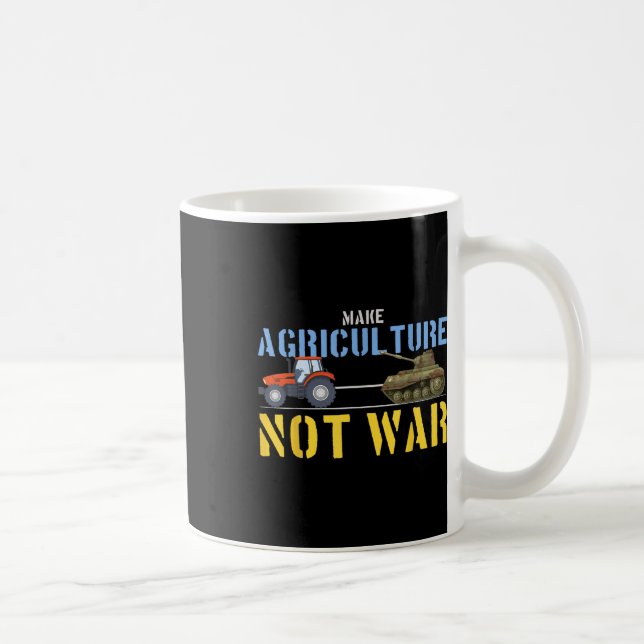 Farm Tractor Pulls Tank Make Agriculture Not War  Coffee Mug (Right)