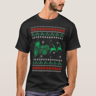Farm Tractor Reindeer Fun Ugly Christmas Sweater F