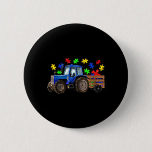 Farm Tractor Truck Puzzle Autism Awareness Day 202 6 Cm Round Badge