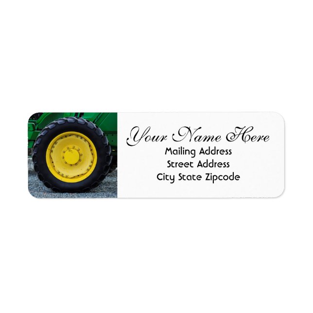 Farm Tractor Wheel Return Address Return Address Label (Front)