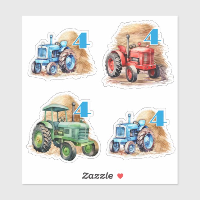 Farm Tractors Birthday Party Favour (Sheet)