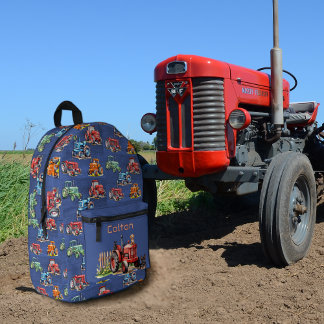 Farm Tractors Kids Personalised Backpack