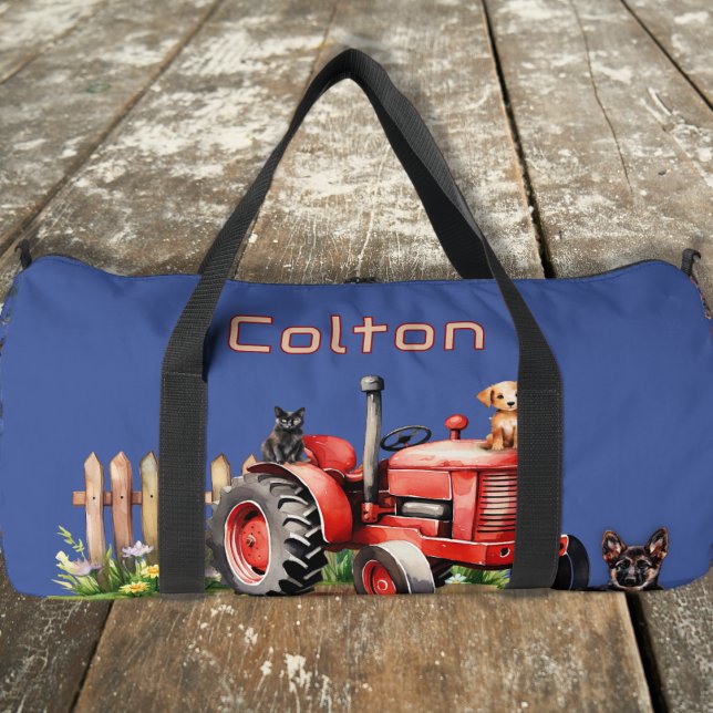 Farm Tractors Kids Personalised Duffle Bag (Creator Uploaded)