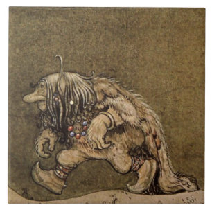 "Farm Troll" by Swedish artist John Bauer Ceramic Tile