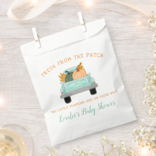 Farm Truck 2 Pumpkins Fall Twins Baby Shower Favour Bag