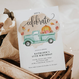 Farm Truck and Pumpkin Fall Celebration Invitation