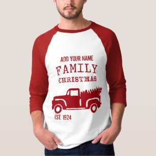Farm Truck Family Christmas Personalise It! T-Shirt