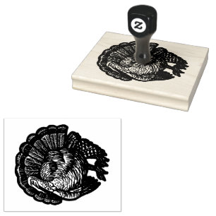 Farm Turkey Wood Handle Art Stamp