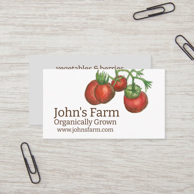 Farm Vegetables Produce Food Garden Business Card (Front/Back In Situ)