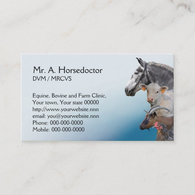 Farm vet appointment card (Front)