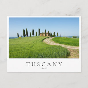 Farm villa with cypress trees in Tuscany, Italy Postcard
