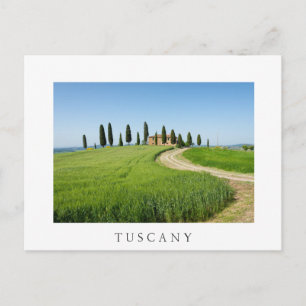 Farm villa with cypress trees in Tuscany Postcard