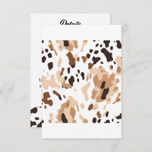 Farm Wedding Cowhide Print Enclosure Card