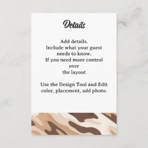 Farm Wedding Cowhide Print Enclosure Card