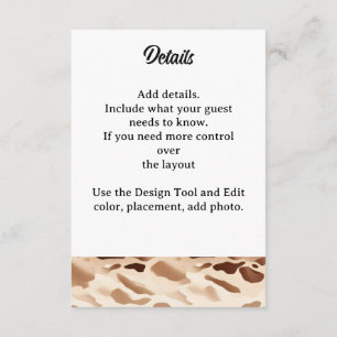 Farm Wedding Cowhide Print Enclosure Card