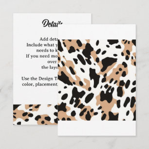 Farm Wedding Cowhide Print Enclosure Card