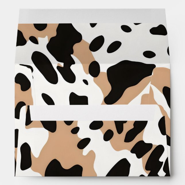 Farm Wedding Cowhide Print Envelope (Back (Bottom))