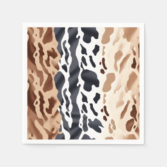 Farm Wedding Cowhide Print Napkin (Front)