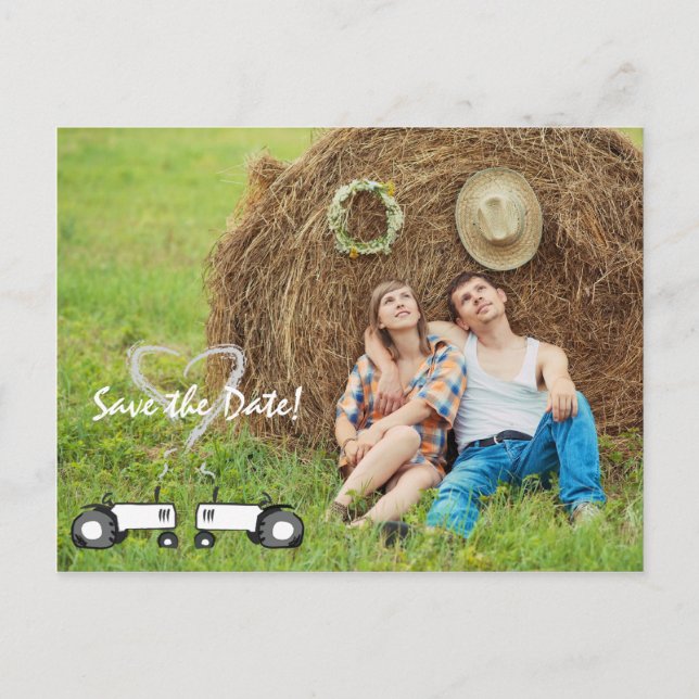 Farm Wedding Save the Date Postcard: Full Photo Announcement Postcard (Front)