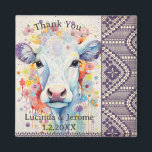 Farm Wedding White Cow Thank you Magnet<br><div class="desc">White cow.</div>
