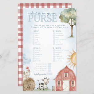 Farm What's in Your Purse Baby Shower Game