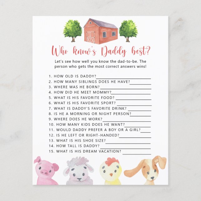 Farm - Who knows DADDY best game (Front)