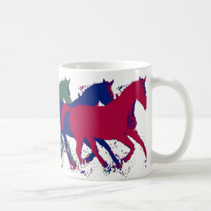 farm wild horses running coffee mug