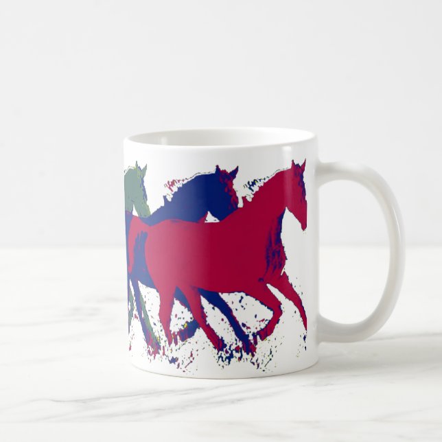 farm wild horses running coffee mug (Right)