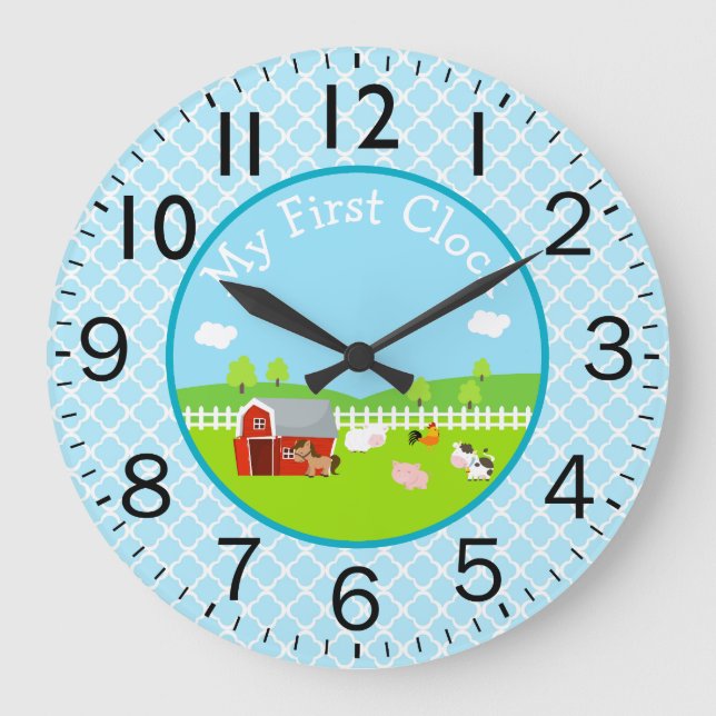 Farm with Animals My First Large Clock (Front)