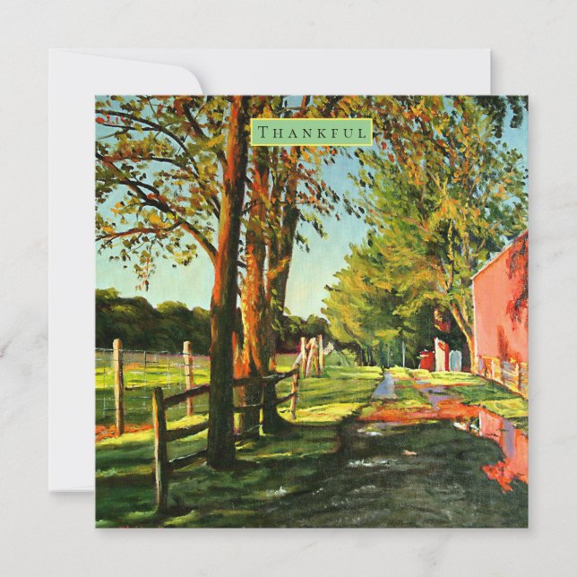 Farm with Horse Stables Holiday Card (Front)