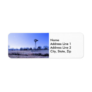 Farm with Windmill Return Address Label