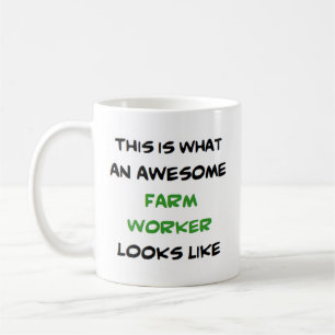 farm worker, awesome coffee mug