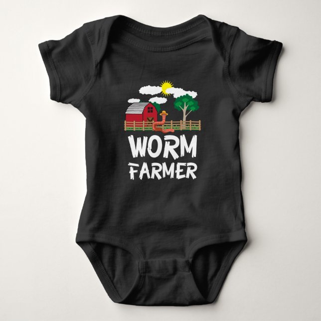Farm Worm Composting Farming - Farmer Gift Baby Bodysuit (Front)