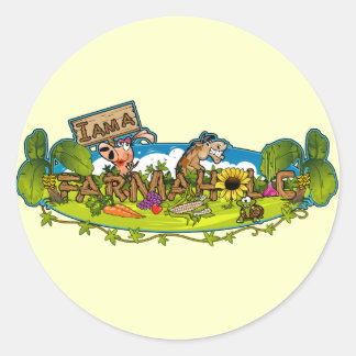 Farmaholic Logo Round Stickers