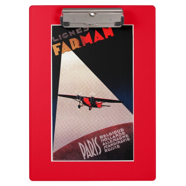 Farman Airlines Farman 300 Monoplane Promo Poste Clipboard (Front)