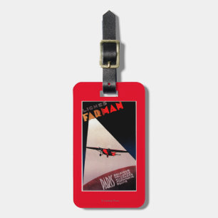 Farman Airlines Farman 300 Monoplane Promo Poste Luggage Tag