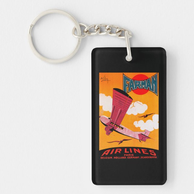 Farman Brothers Airlines F-170 Monoplane Poster Key Ring (Front)