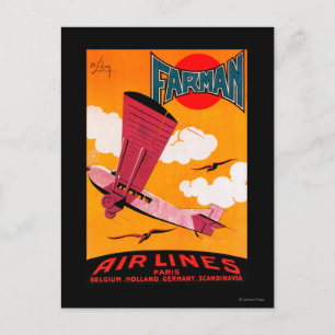 Farman Brothers Airlines F-170 Monoplane Poster Postcard