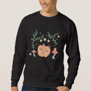 Farmcore Mushroom Cute Pastel Pumpkin Cottagecore  Sweatshirt