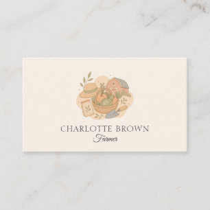 Farmer Agriculture Organic Farming Harvest Crops Business Card