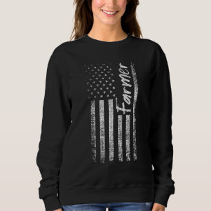 Farmer American Usa Flag Rancher Farming 1 Sweatshirt
