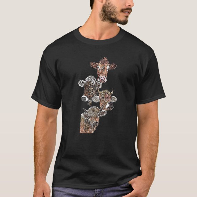 Farmer animal graphic design head imprint motif wi T-Shirt (Front)