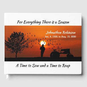 Farmer at Sunset "A Time to Reap" Memorial Guest Book