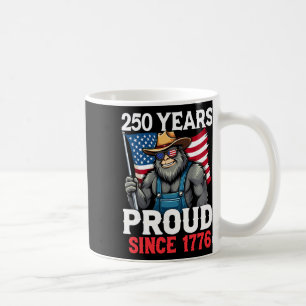 Farmer Bigfoot And Flag 250 Years 1776-2026 250th Coffee Mug