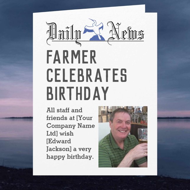 Farmer Birthday Card to Personalise (Creator Uploaded)