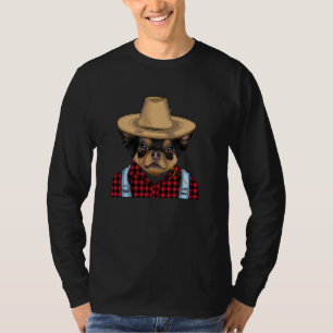 Farmer Black Chihuahua Farming Dog T-Shirt