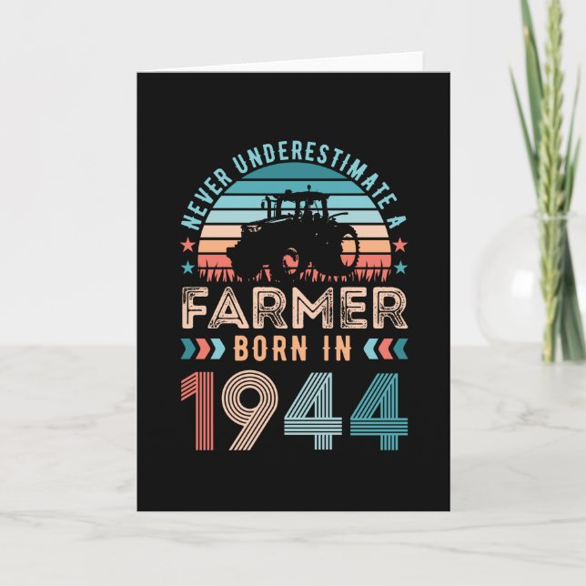 Farmer born 1944 80th Birthday Farming Gift Retro Card (Front)