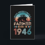 Farmer born 1946 80th Birthday Farming Gift Retro Card<br><div class="desc">Never underestimate a Farmer born in 1946. Ideal 80th Birthday Gift for a 80 years old chicken or cow farming or agriculture enthusiast. Retro present for Men,  Women,  your dad on Father's Day.</div>