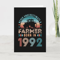 Farmer born 1992 30th Birthday Farming Gift Retro